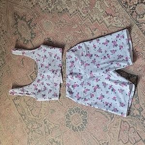 Spiritual gangster set lot of 2 shorts and top